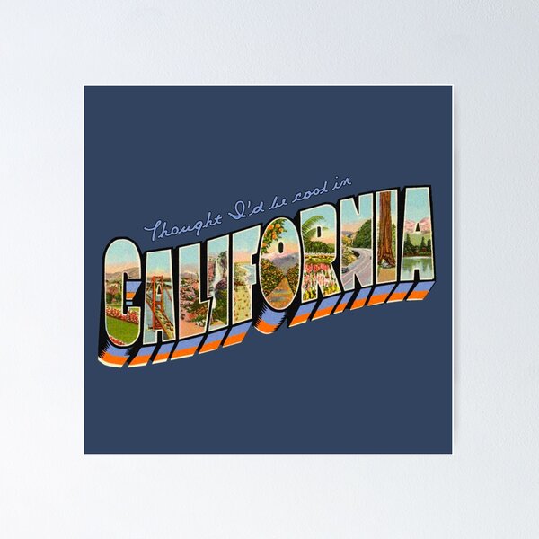 Item preview, Thought I'd Be Cool in California Vintage Postcard Design designed and sold by aestheticqueen.