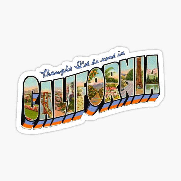 Item preview, Thought I'd Be Cool in California Vintage Postcard Design designed and sold by aestheticqueen.