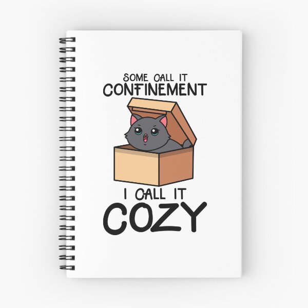 Item preview, Cat in Box Cartoon: Cozy Confinement Quote designed and sold by Design_for_merch.