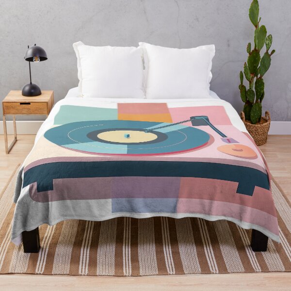 Item preview, Dj Turntable in Bauhaus Style Art Pastel Colors designed and sold by OzzFrequency.