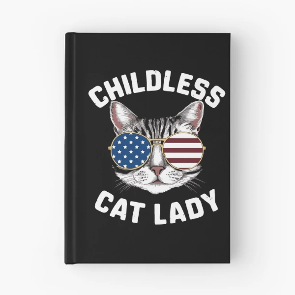 Funny American USA Kitty Cat Design - Perfect for the Childless Cat Lady — Spiral Notebook by BiMood