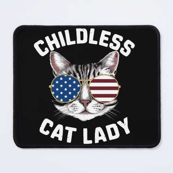 Funny American USA Kitty Cat Design - Perfect for the Childless Cat Lady — Mouse Pad by BiMood