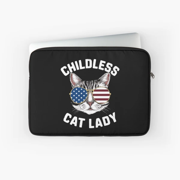 Funny American USA Kitty Cat Design - Perfect for the Childless Cat Lady — Laptop Sleeve by BiMood