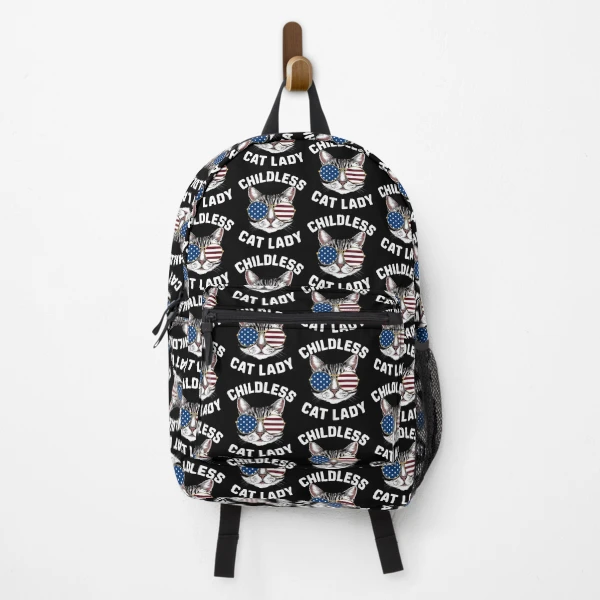 Funny American USA Kitty Cat Design - Perfect for the Childless Cat Lady — Backpack by BiMood