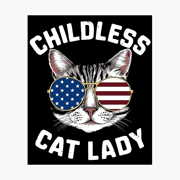 Funny American USA Kitty Cat Design - Perfect for the Childless Cat Lady — Photographic Print by BiMood