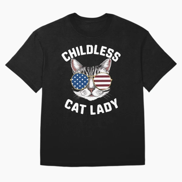 Funny American USA Kitty Cat Design - Perfect for the Childless Cat Lady — Oversized T-Shirt by BiMood