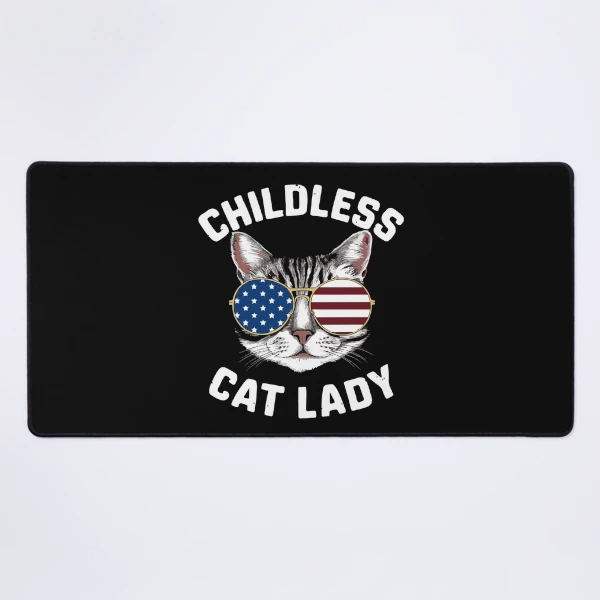 Funny American USA Kitty Cat Design - Perfect for the Childless Cat Lady — Mouse Pad by BiMood