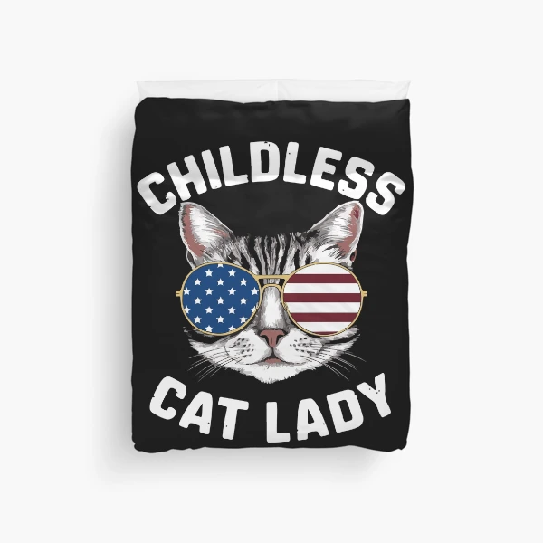 Funny American USA Kitty Cat Design - Perfect for the Childless Cat Lady — Duvet Cover by BiMood