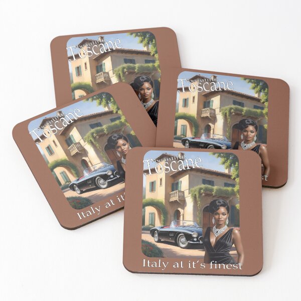 Item preview, Toscane, vintage poster, girl with black italian sportscar designed and sold by Museum Of Non-Existing Art.