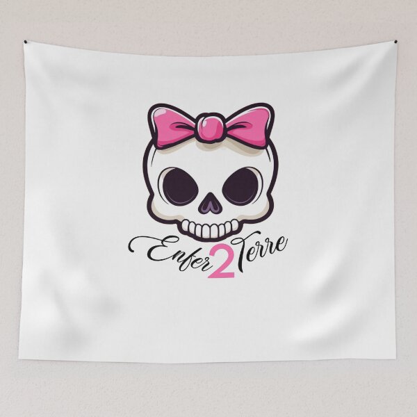 Item preview, Cute Skull with Pink Bow, Kawaii Skull Art, Girly Skull Design designed and sold by ObjCrea123.