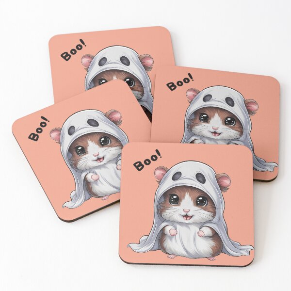 Item preview, A charming hamster dressed in a ghost costume designed and sold by NiRia Spot.