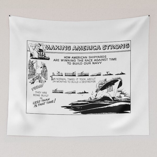 Item preview, Making America Strong Cartoon -- WWII designed and sold by warishellstore.