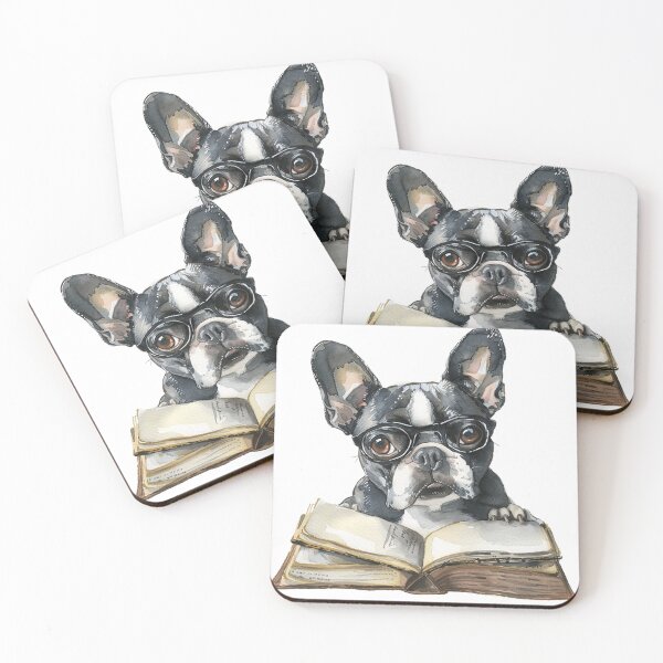 Item preview, Boston Terrier Reading: Watercolor Whimsy designed and sold by SellingWSarah17.