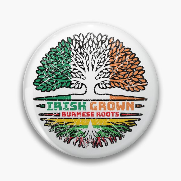 Item preview, Myanmar Burmese Irish Ireland Tree Roots Flag designed and sold by FlagX.