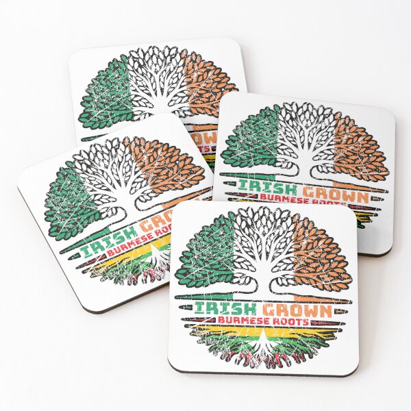 Item preview, Myanmar Burmese Irish Ireland Tree Roots Flag designed and sold by FlagX.