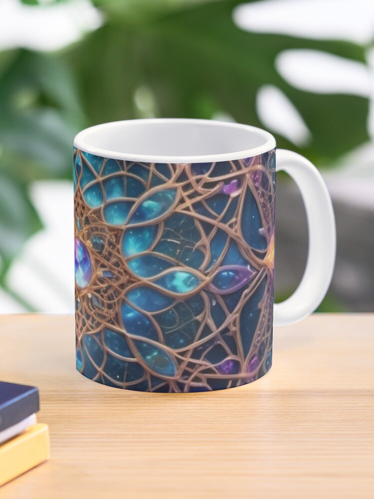 Thumbnail 1 of 6, Coffee Mug, Celestial Weave - Sacred Geometry designed and sold by eXtraHumans.