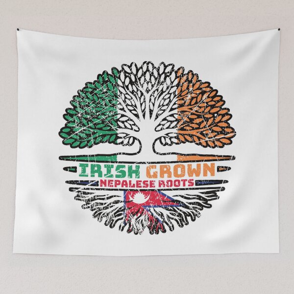 Item preview, Nepal Nepalese Irish Ireland Tree Roots Flag designed and sold by FlagX.