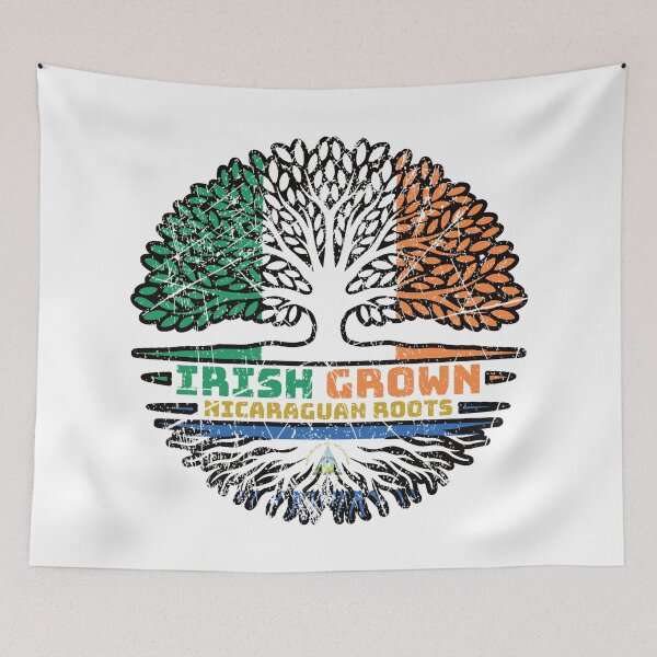 Item preview, Nicaragua Nicaraguan Irish Ireland Tree Roots Flag designed and sold by FlagX.