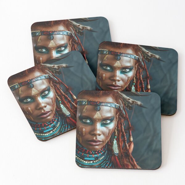 Item preview, Portrait of a woman in traditional tribal attire designed and sold by Artessie.