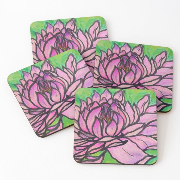 Item preview, Water Lily - Pink Flower Power, Watercolor and ink on paper designed and sold by Jamie  Taylor.