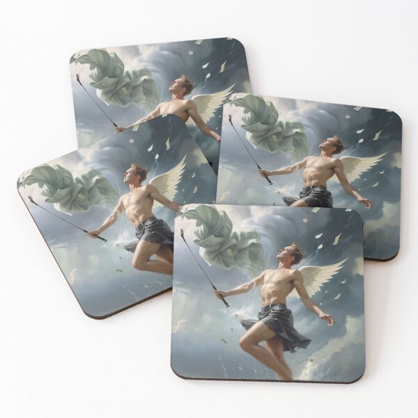 Item preview, Angel with golf club in money storm designed and sold by Gina-rin.