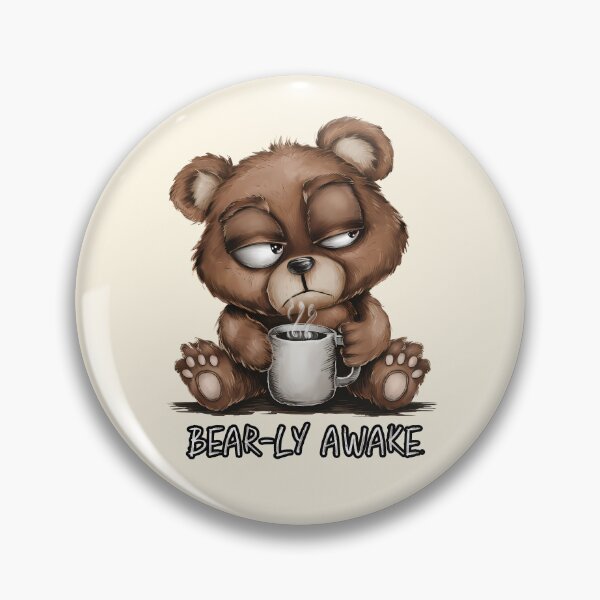 Item preview, Bear-ly Awake Coffee Bear Illustration designed and sold by Dream-Fab.