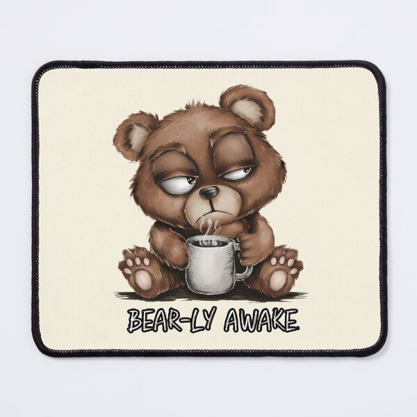 Item preview, Bear-ly Awake Coffee Bear Illustration designed and sold by Dream-Fab.