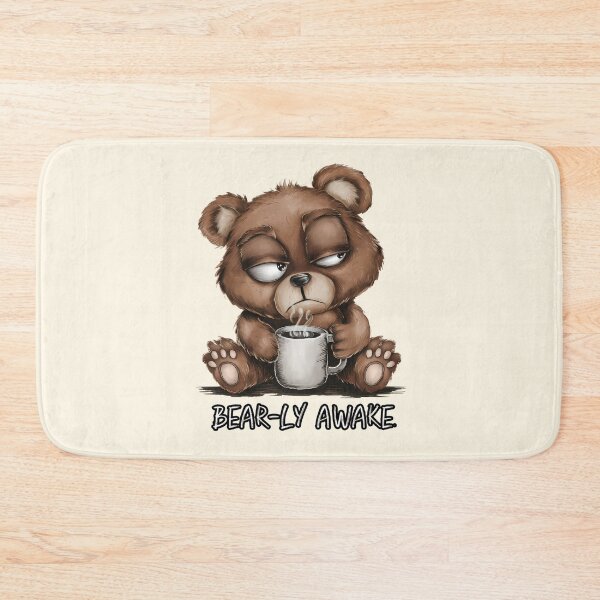 Item preview, Bear-ly Awake Coffee Bear Illustration designed and sold by Dream-Fab.