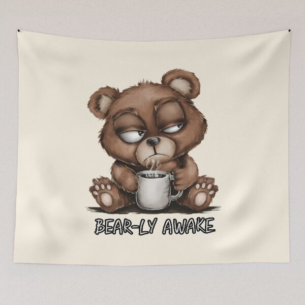 Item preview, Bear-ly Awake Coffee Bear Illustration designed and sold by Dream-Fab.