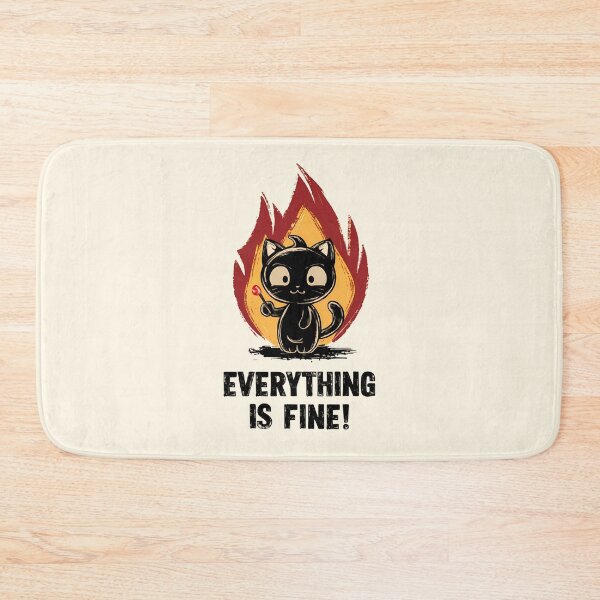 Item preview, Everything is Fine Cat in Flames Illustration designed and sold by Dream-Fab.