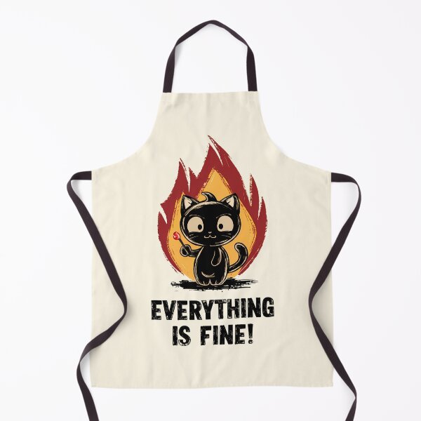 Item preview, Everything is Fine Cat in Flames Illustration designed and sold by Dream-Fab.
