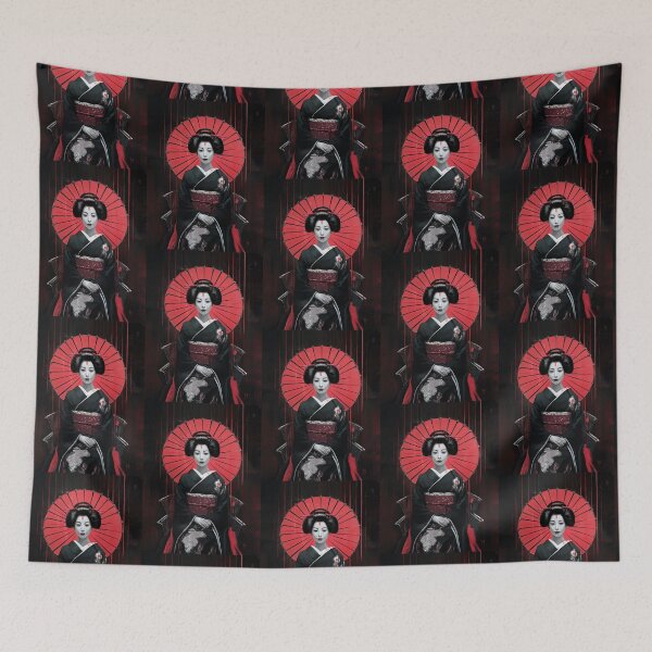 Item preview, Japanese Geisha In Red designed and sold by karsad.