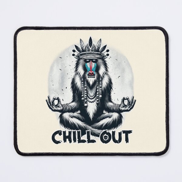 Item preview, Chill Out Meditating Baboon Illustration designed and sold by Dream-Fab.