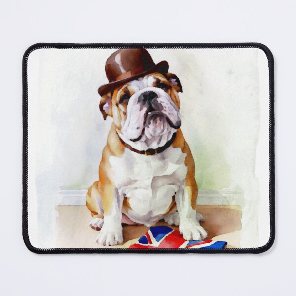 Item preview, English Bulldog Wearing A Bowler Hat designed and sold by NikkiBear67.