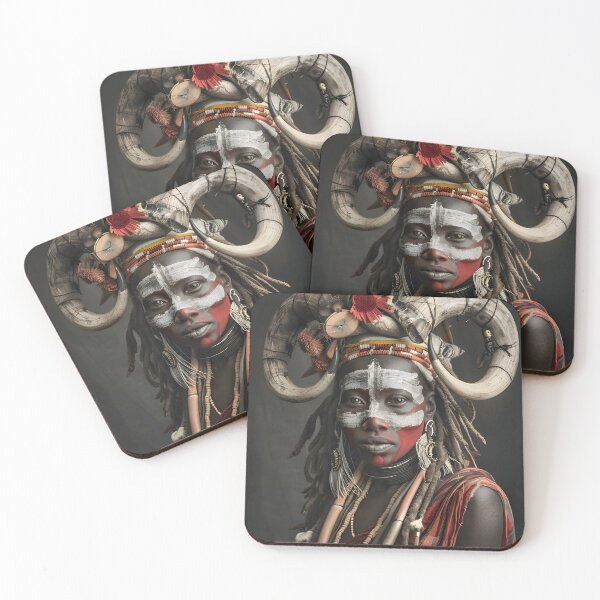 Item preview, Portrait of a tribal woman adorned with traditional attire designed and sold by Artessie.