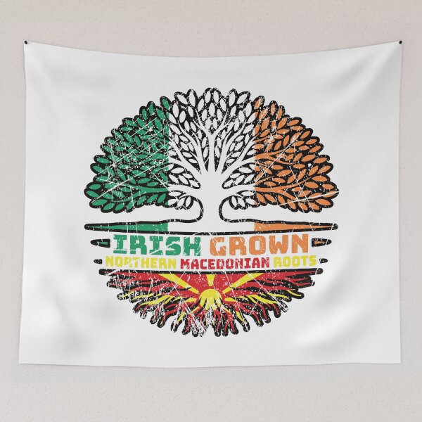 Item preview, Northern Macedonia Northern Macedonian Irish Ireland Tree Roots Flag designed and sold by FlagX.