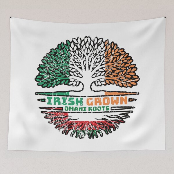 Item preview, Oman Omani Irish Ireland Tree Roots Flag designed and sold by FlagX.