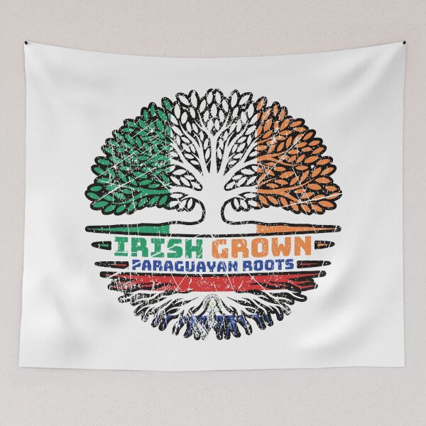 Item preview, Paraguay Paraguayan Irish Ireland Tree Roots Flag designed and sold by FlagX.