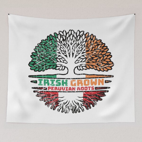 Item preview, Peru Peruvian Irish Ireland Tree Roots Flag designed and sold by FlagX.
