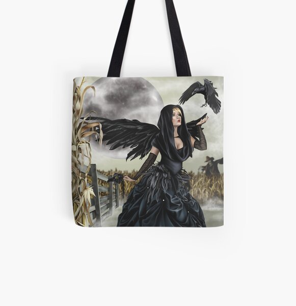 Raven Fairy Crow Witch Blackbird Corn Moon All Over Print Tote Bag