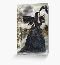 Raven Fairy Crow Witch Blackbird Corn Moon Greeting Card