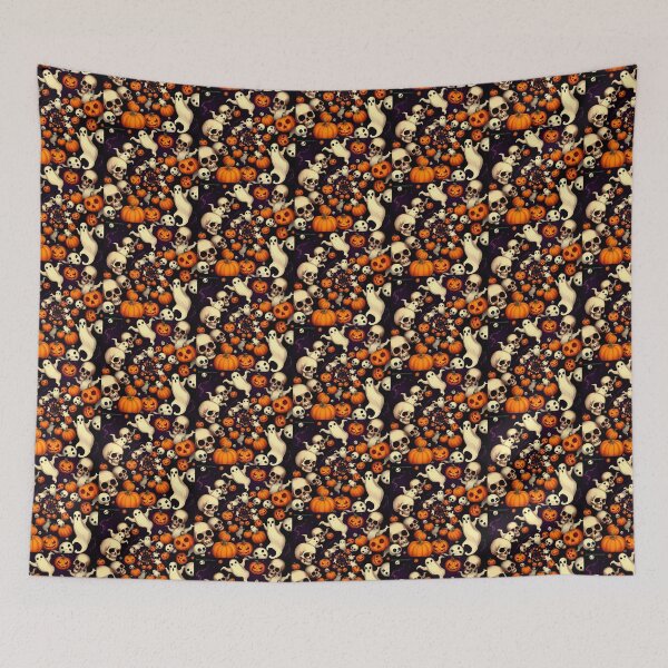 Item preview, Halloween: Ghosts Skulls and Pumpkins Oh My! designed and sold by NerdscapeDC.