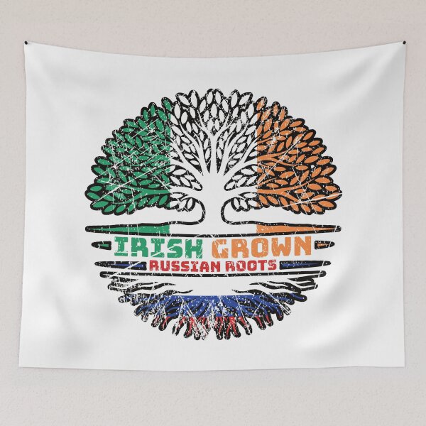 Item preview, Russia Russian Irish Ireland Tree Roots Flag designed and sold by FlagX.
