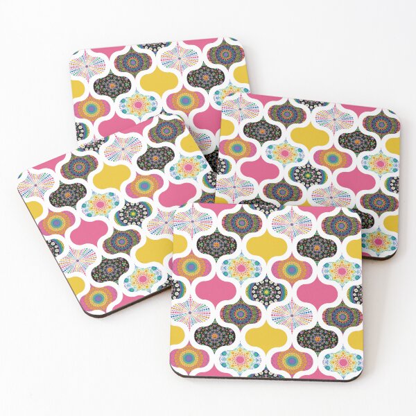 Item preview, Maximalist Rainbow Dot Mandalas Ogee Patchwork Cheater Quilt designed and sold by Triplicate Limited.