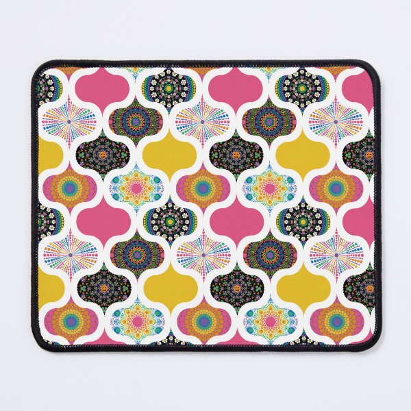 Item preview, Maximalist Rainbow Dot Mandalas Ogee Patchwork Cheater Quilt designed and sold by Triplicate Limited.