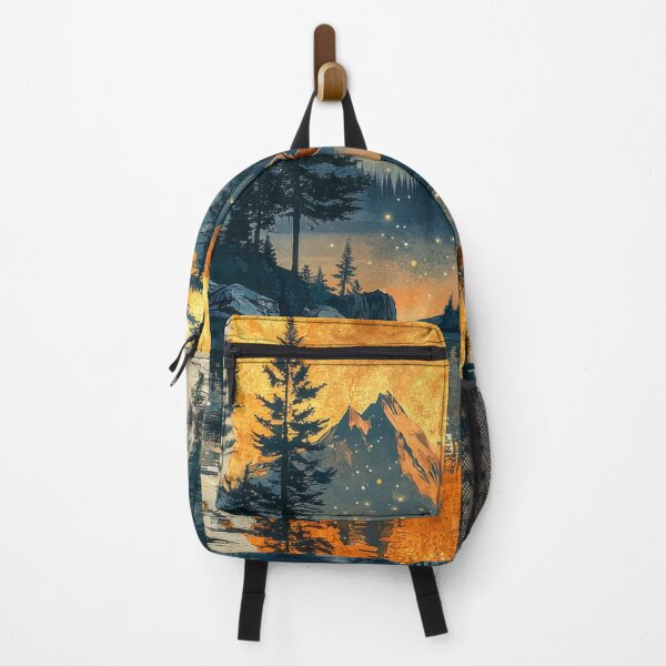 Item preview, Mystical moon over the lake surrounded by forest and mountains designed and sold by MargaretWiktor.
