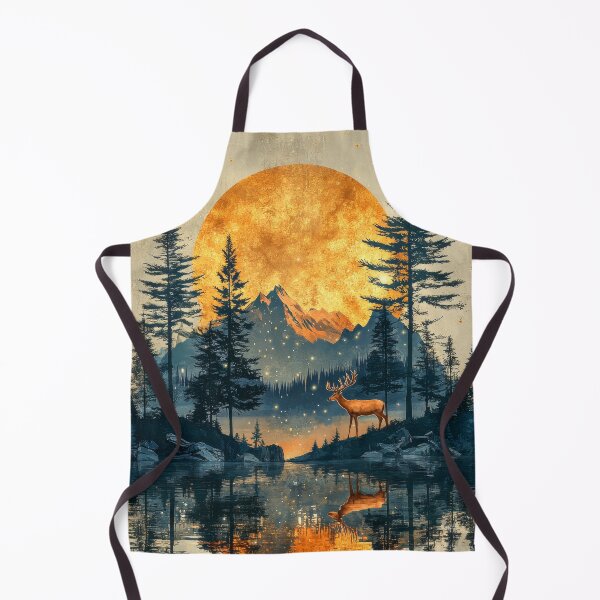 Item preview, Mystical moon over the lake surrounded by forest and mountains designed and sold by MargaretWiktor.