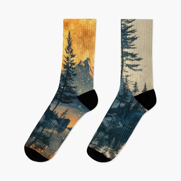 Item preview, Mystical moon over the lake surrounded by forest and mountains designed and sold by MargaretWiktor.