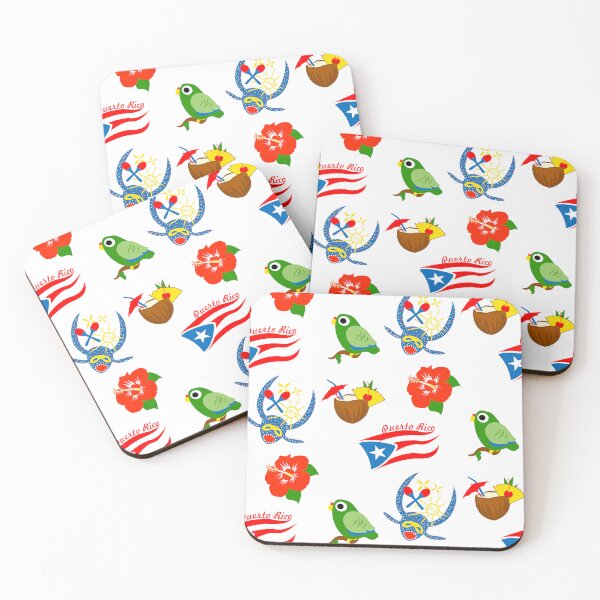 Item preview, Puerto Rico Flag Symbols Pina Colada Parrot Hibiscus Mask designed and sold by byDarling.