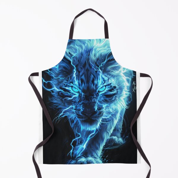 Item preview, Electrifying glowing blue lynx with intense gaze. designed and sold by Artessie.